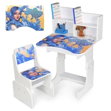 Детская регулируемая парта N 2071-5-1 Bambi, со стульчиком, украиночка, белая