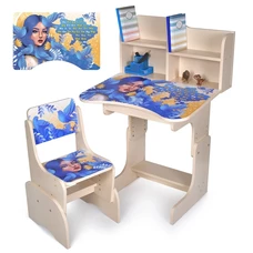 Детская регулируемая парта N 2071-5-1 Bambi, со стульчиком, украиночка, белая фото 14