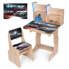 Детская парта N 2071-7-4 регулируемая, со стульчиком, BMW, синяя фото 21