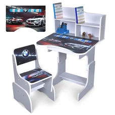 Детская парта N 2071-7-5 регулируемая, со стульчиком, BMW, серая