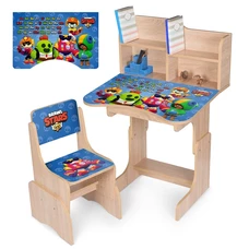 Детская парта N 2071-12-4 с полочками, со стульчиком, Brawl Stars, синяя фото 21