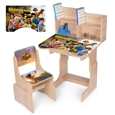 Парта со стульчиком N 2071-14-1 белая, регулируемая высота, Jurassic World фото 14