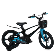 Детский велосипед 18д. Prof1 MB 181020-1 Stellar, с корзинкой, черно-голубой