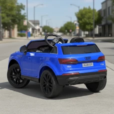 Детский электромобиль M 5796EBLR-4 синий Audi с кожаным сиденьем фото 14