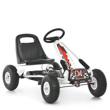 Детский карт M 0645(2)-1 веломобиль белый надувные колеса