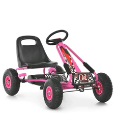 Детский карт M 0645(2)-8 веломобиль розовый надувные колеса