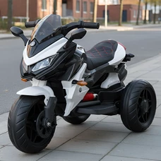 Детский мотоцикл на аккумуляторе M 4274ELR-1 белый с пультом