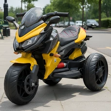Детский мотоцикл на аккумуляторе M 4274ELR-6 желтый с пультом
