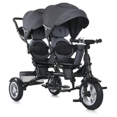Велосипед для двойни Turbo Trike MT 1004DUOS-2 графит с ручкой