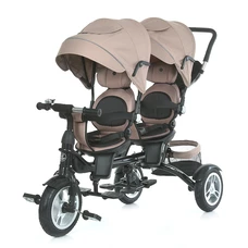 Велосипед для двойни Turbo Trike MT 1004DUOS-3 бежевый с ручкой