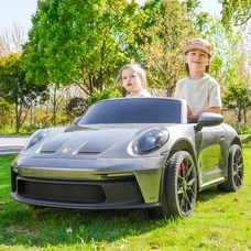 Двухместный детский электромобиль M 6111(MP4)EBLRS-11(24V) серый в автопокраске с планшетом