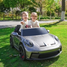 Двухместный детский электромобиль M 6111(MP4)EBLRS-11(24V) серый в автопокраске с планшетом фото 16