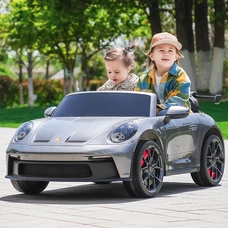 Двухместный детский электромобиль M 6111(MP4)EBLRS-11(24V) серый в автопокраске с планшетом фото 21