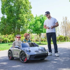 Двухместный детский электромобиль M 6111(MP4)EBLRS-11(24V) серый в автопокраске с планшетом фото 41