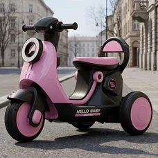 Детский мотоцикл M 6298BR-8 розовый скутер с пультом управления