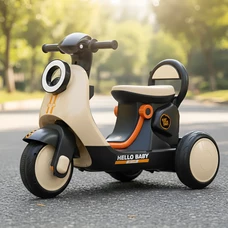 Детский мотоцикл M 6298BR-13 бежевый скутер с пультом управления