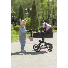Коляска для куклы 2 в 1 Carrello Fortuna 9695 Peach Pink пудровая с сумочкой фото 86