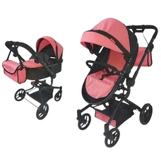 Коляска для куклы 2 в 1 Carrello Fortuna 9695 Pink розовая с сумочкой фото 14
