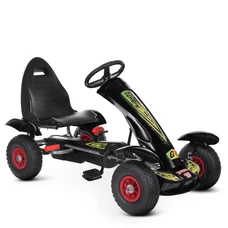 Детский карт M 1450-2 черный веломобиль с надувными колесами