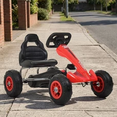 Детский карт M 4036-3 красный веломобиль с резиновыми колесами