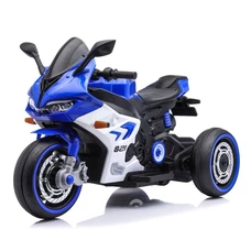 Детский мотоцикл M 6307EL-4 синий с мягким сиденьем фото 14