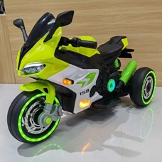Детский мотоцикл M 6307EL-5 зеленый с мягким сиденьем