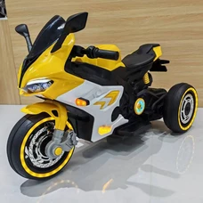 Детский мотоцикл M 6307EL-6 желтый с мягким сиденьем
