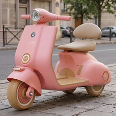 Детский мотоцикл M 6327L-8 розовый скутер с мягким сиденьем