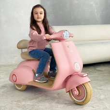 Детский мотоцикл M 6327L-8 розовый скутер с мягким сиденьем фото 14