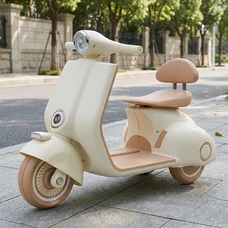 Детский мотоцикл M 6327L-13 бежевый скутер с мягким сиденьем