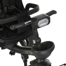 Трехколесный велосипед El Camino Vector ME 1162-1 Night Black черный с ручкой фото 31