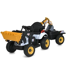 Детский электромобиль M 6027EBLR-4 синий трактор с прицепом