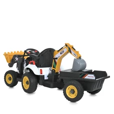 Детский электромобиль M 6027EBLR-4 синий трактор с прицепом фото 14