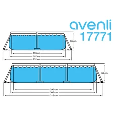 Каркасный бассейн Avenli 17771EU размеры 300 х 207 х 66 см с фильтр-насосом фото 31