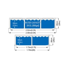 Каркасный бассейн Avenli 17805EU размеры 258 х 179 х 66 см с фильтр-насосом фото 54
