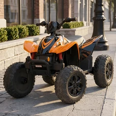 Детский квадроцикл M 6309EL-7 оранжевый Honda с двумя моторами по 45W