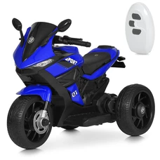 Детский мотоцикл M 4454ELR-4 синий с пультом управления фото 21