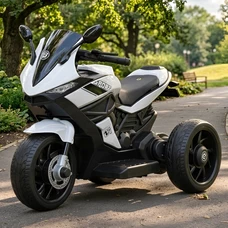 Детский мотоцикл M 4454EL-1 белый с двумя моторами по 35W