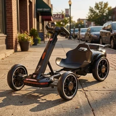 Детский электрокарт M 6145(A)EBR-2 черный с двумя моторами и пультом управления