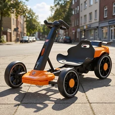 Детский электрокарт M 6145(A)EBR-7 оранжевый с двумя моторами и пультом управления