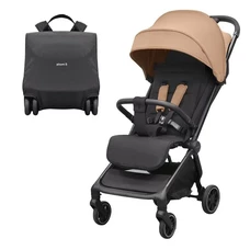 Прогулочная коляска Carrello Atom S CRL-5526 Dawn Beige светло-коричневая с чехлом на ножки