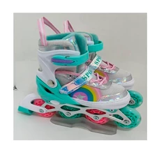 Детские ролики A4165-S-GR зеленые размер 35-38