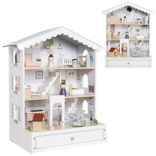 Деревянный кукольный домик MD 1427 три этажа с мебелью