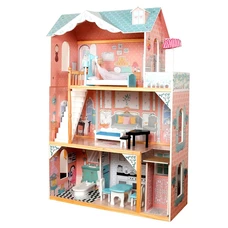 Деревянный кукольный домик MD 1429 три этажа с мебелью фото 14