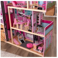 Деревянный кукольный домик MD 1430 четыре этажа с мебелью фото 86