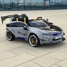 Двухместный детский электромобиль M 5820EBLRS-12(24V) голубой BMW с двумя моторами по 150W фото 21