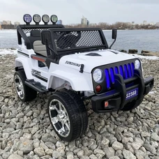 Детский электромобиль джип M 3237EBLR-1 белый с четырьмя моторами фото 14