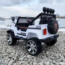 Детский электромобиль джип M 3237EBLR-1 белый с четырьмя моторами фото 37