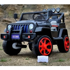 Детский электромобиль джип M 3237EBLR-2-3 черно-красный с четырьмя моторами