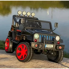 Детский электромобиль джип M 3237EBLR-2-3 черно-красный с четырьмя моторами фото 14